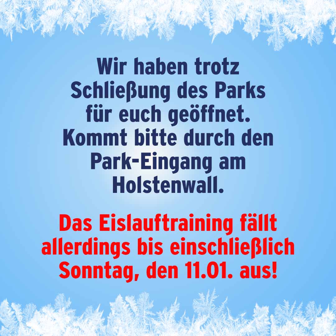 EiaArena trotz Parkschließung geöffnet aber kein Training